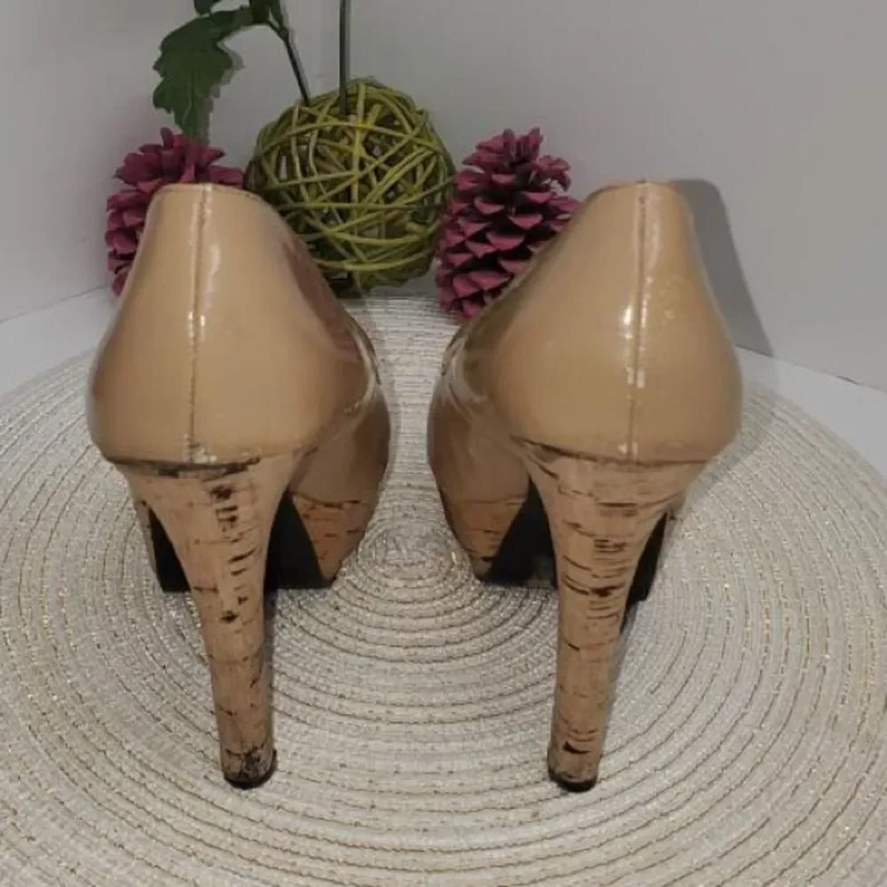 🔥4/$25 MICHAEL ANTONIO TAN CORKSCREW PLATFORM HIGH HEELS, 7.5